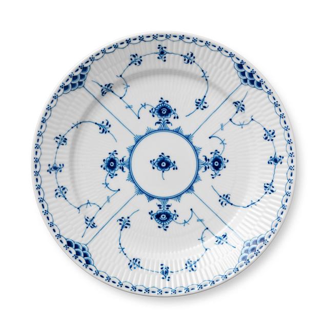 Blue Fluted Half Lace Dinner Plate 27 cm