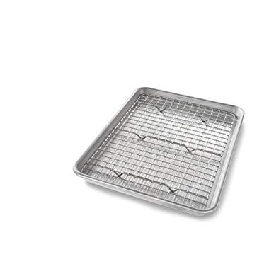 USA Pan 1604CR Quarter Sheet Baking Pan and Bakeable Nonstick Cooling Rack, Metal