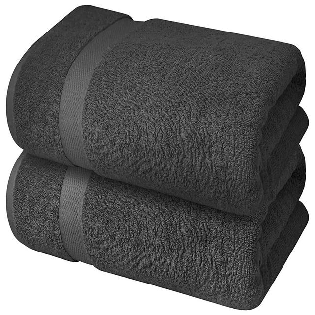 Premium Grey Bath Sheets – Pack of 2, 35x70 Inches Large Bath Sheet Towel - 100% Cotton Ultra Soft and Absorbent Oversized Towels for Bathroom, Hotel & Spa Quality Towel by Infinitee Xclusives