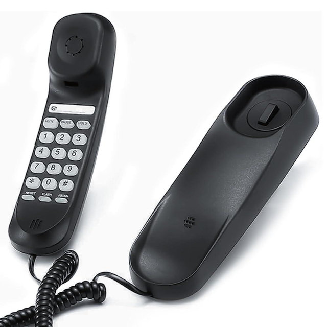 Landline Phone - Durable Corded Phone for The Office. Mini Phone uses HD Sound Chips, Making The Sound Clearer. It is Suitable for Office and Home use, and More. (Black)