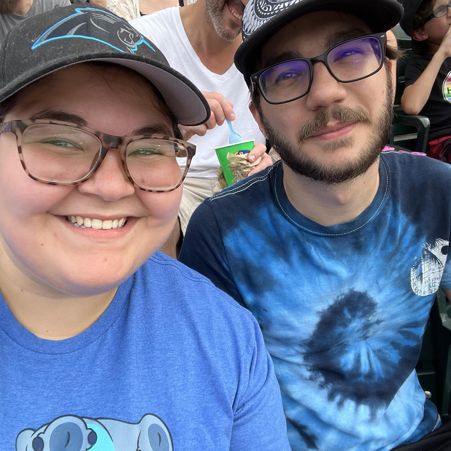 We went to a baseball game with David’s coworker family!