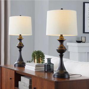 Asia Metal Table Lamp (Set of 2) - Oiled bronze