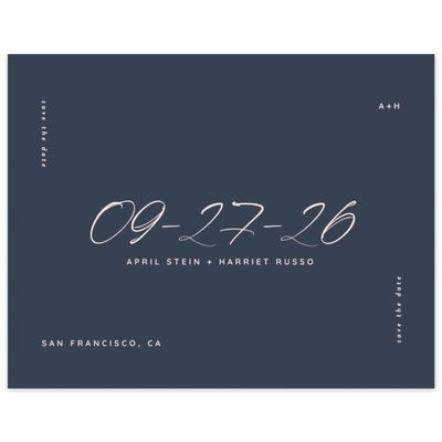 Blue Elegant Wedding Digital Save the Date - Gilmore Landscape