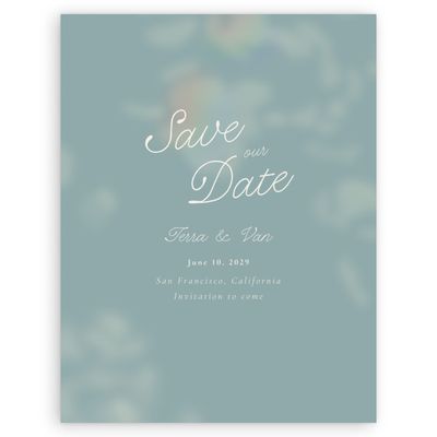 Blue Sage Wedding Digital Save the Date - Ola Portrait