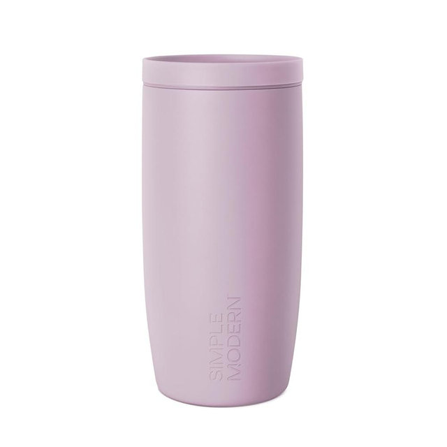 Simple Modern Travel Coffee Mug Tumbler with 360° Lid | Ceramic-Lined Insulated Stainless Steel Cold Brew Iced Coffee Cup | Gifts for Women Men Her Him | Voyager Signature | 16oz | Lavender Mist