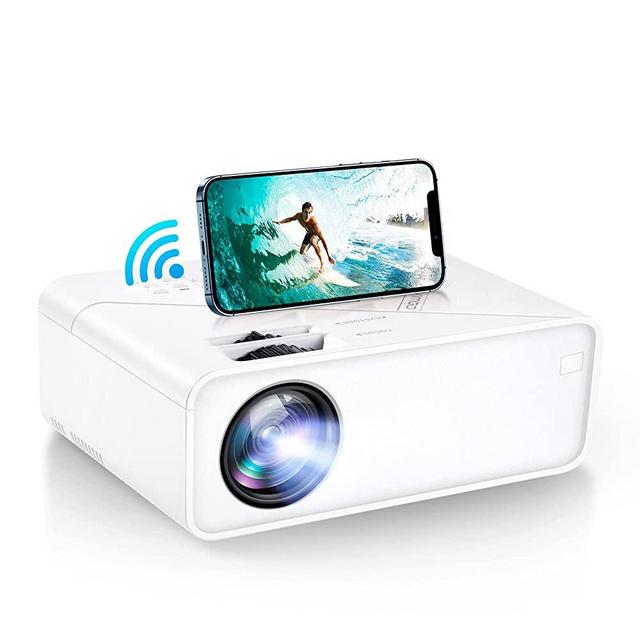 VIMGO Mini WiFi Projector, 6000Lux Portable Projector Full HD 1080P Supported for Outdoor Movies, 200" Display Synchronized Smartphone Screen Compatible with TV Stick/USB/HDMI/VGA/PS5/VGA/AV (UNO V1)