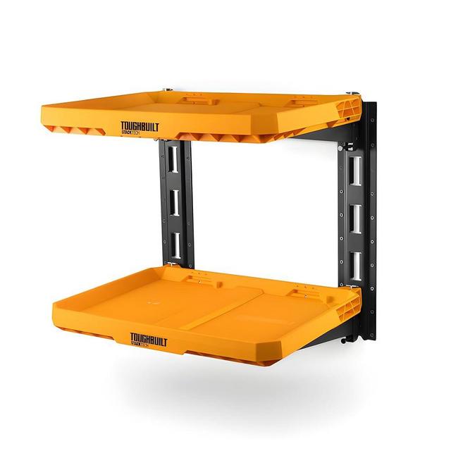 ToughBuilt 2-Shelf Storage, Wall Mounted Garage Organizer Shelves, StackTech System