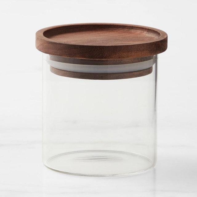 Hold Everything Stackable Spice Jar, Walnut Finish, Single