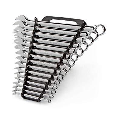 TEKTON Combination Wrench Set, 15-Piece (1/4-1 in.) - Keeper | 18772