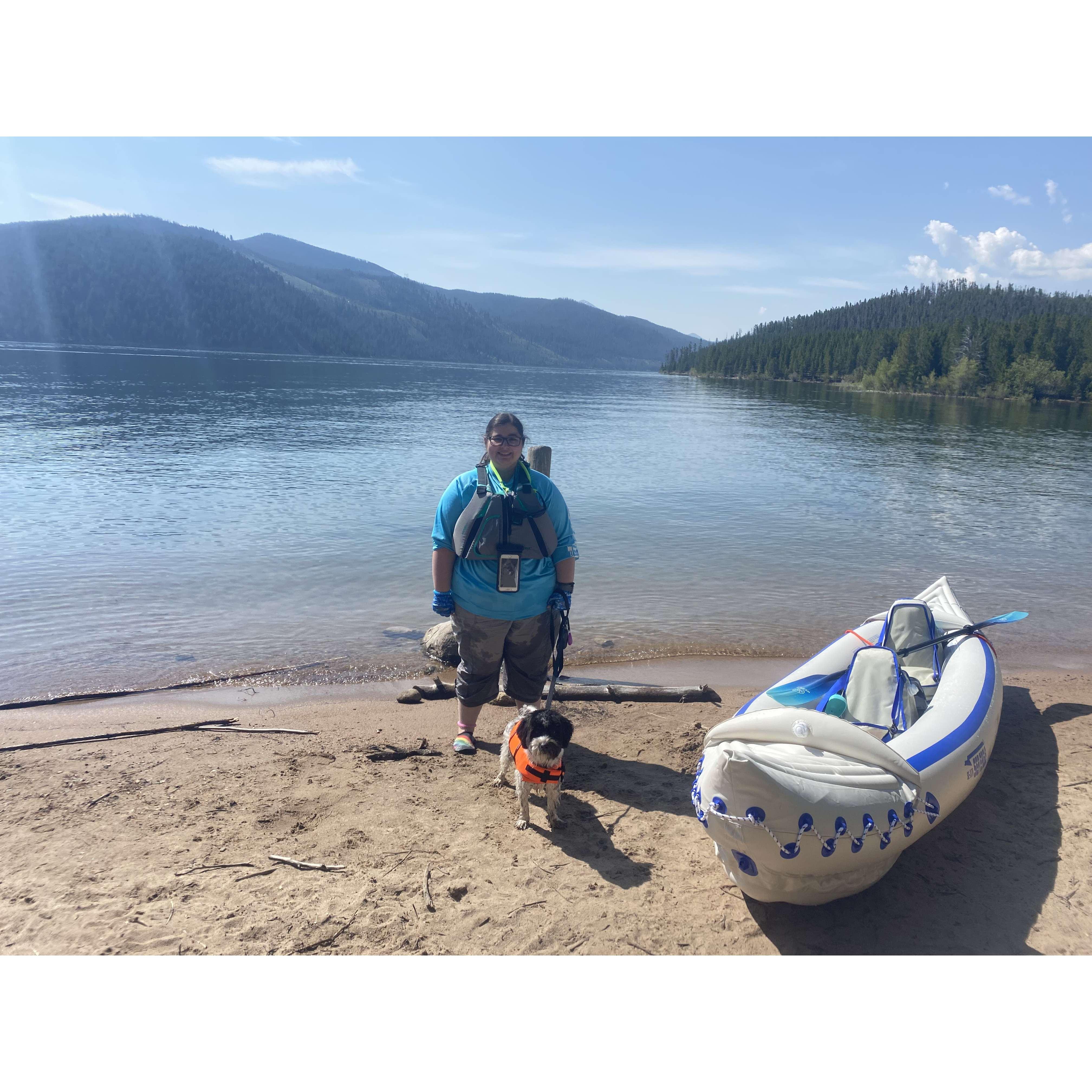 Maureen: Emmie and I got a kayak in 2021 and love to go on adventures with it.