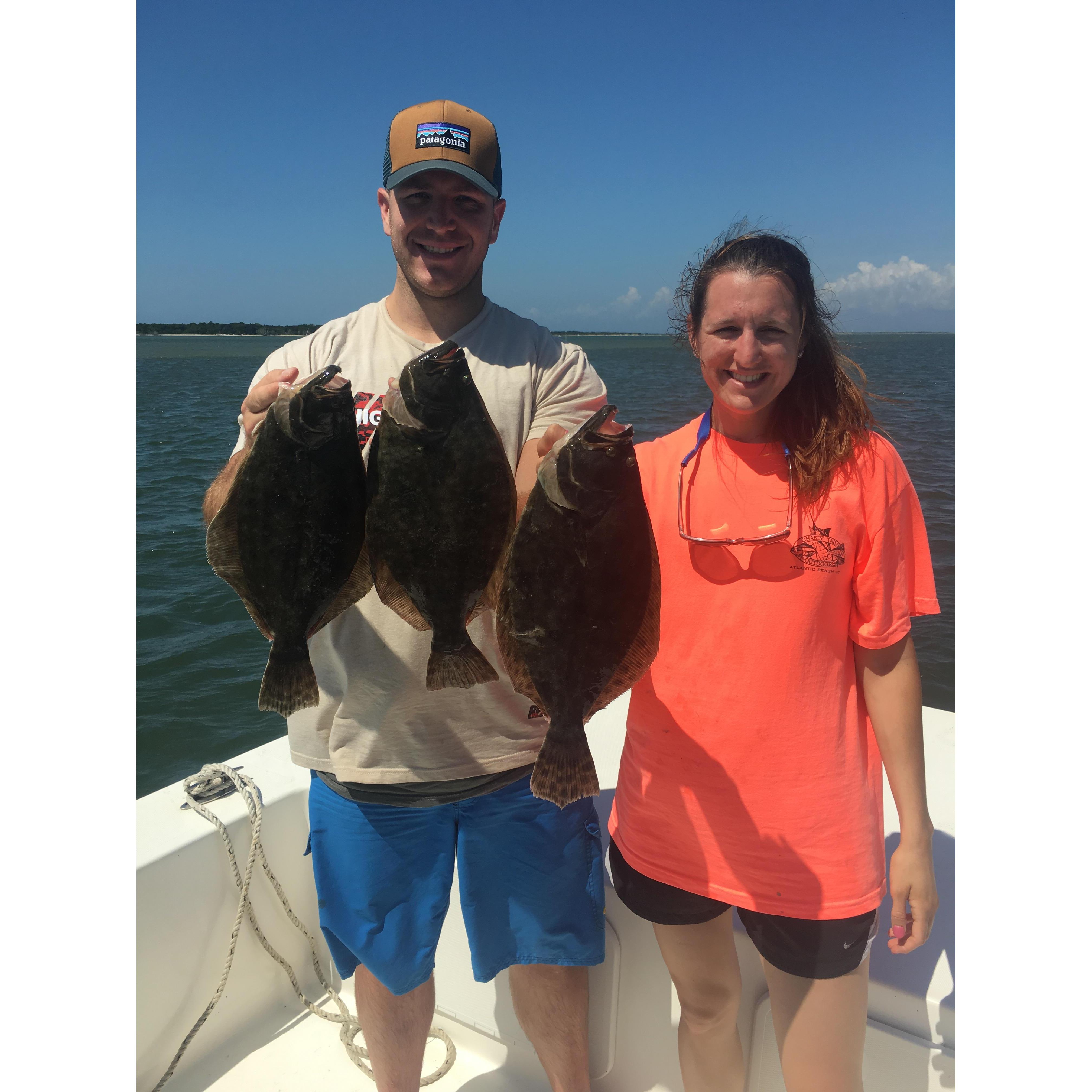Catching some flounder in NC 2018