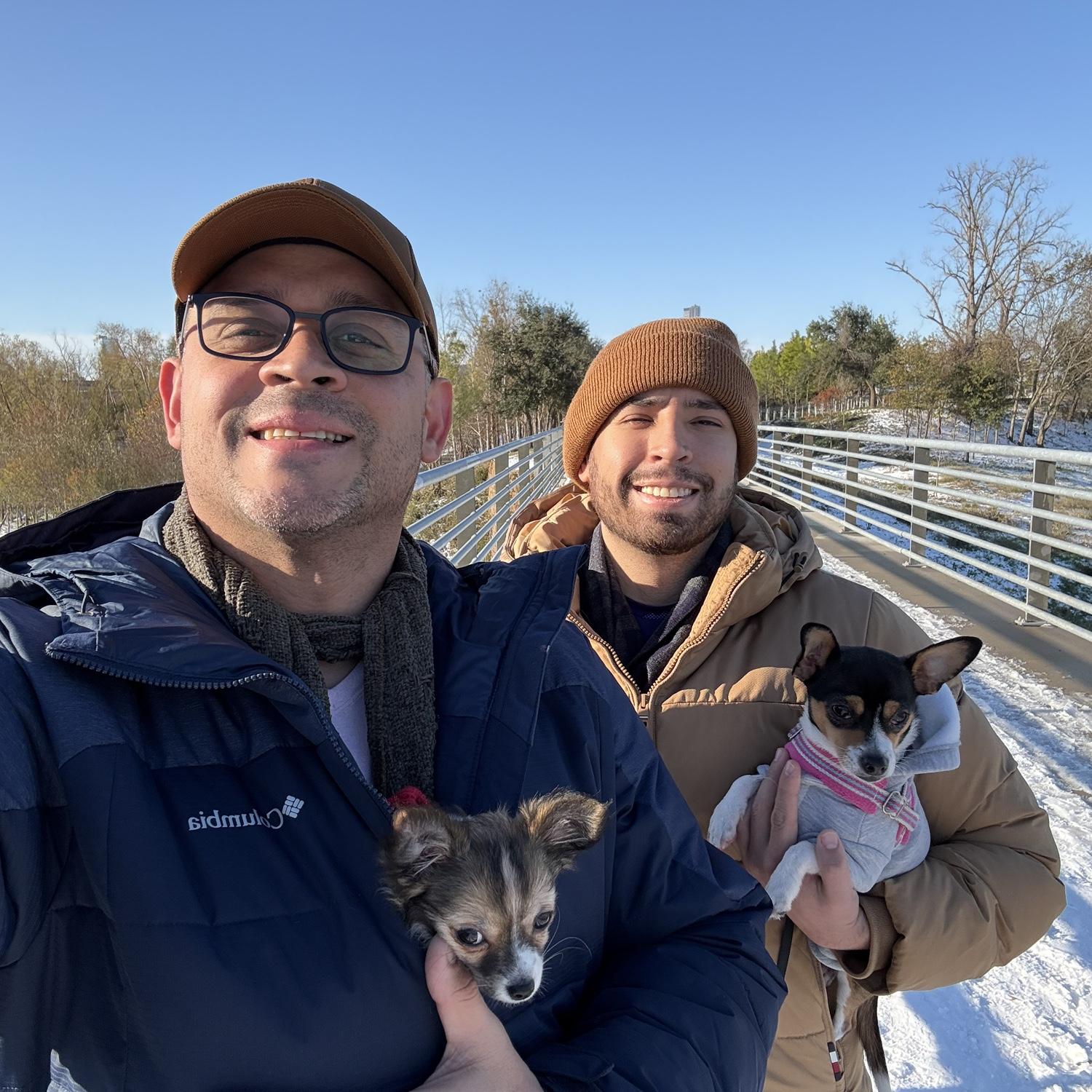 Khaly and Minnie enjoying their first Snow Day.