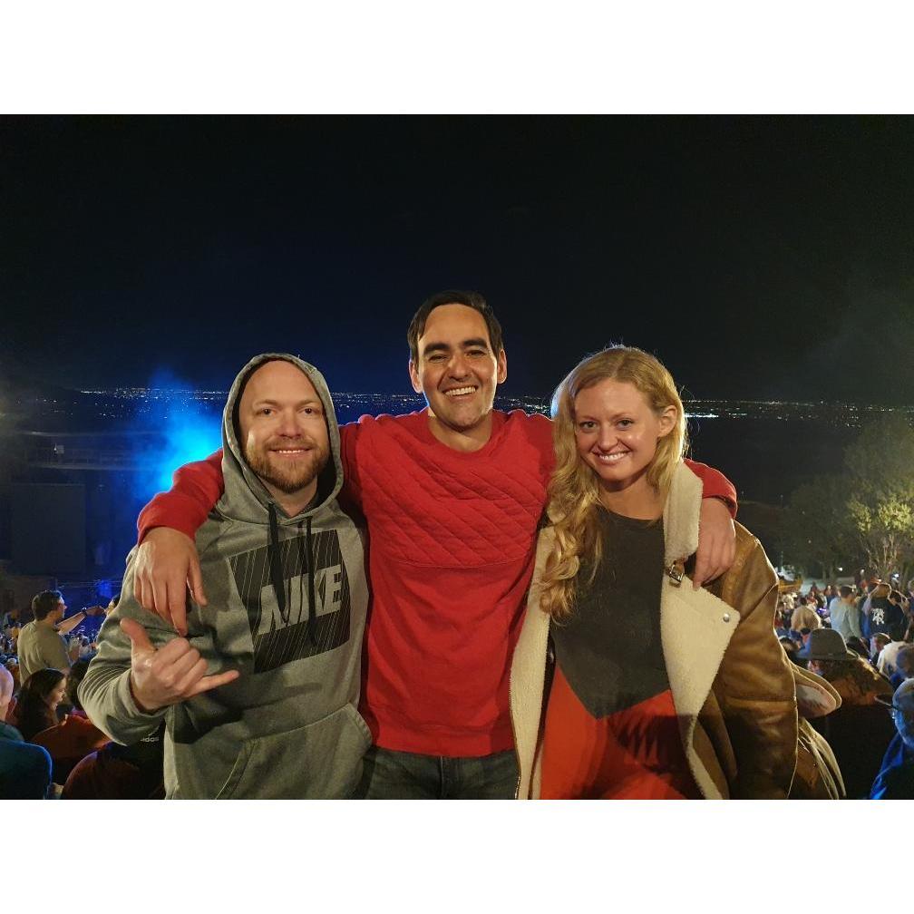 Jacob, Khaled, and Lexxi at Red Rocks Amphitheater