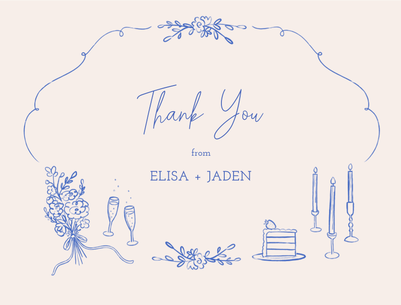 Finley Landscape | Cornflower Blue | Zola Thank You Cards