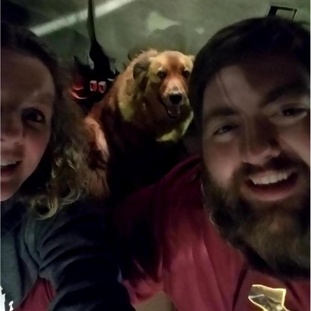 Jared brought Tazzy to pick me up from a week long business trip.