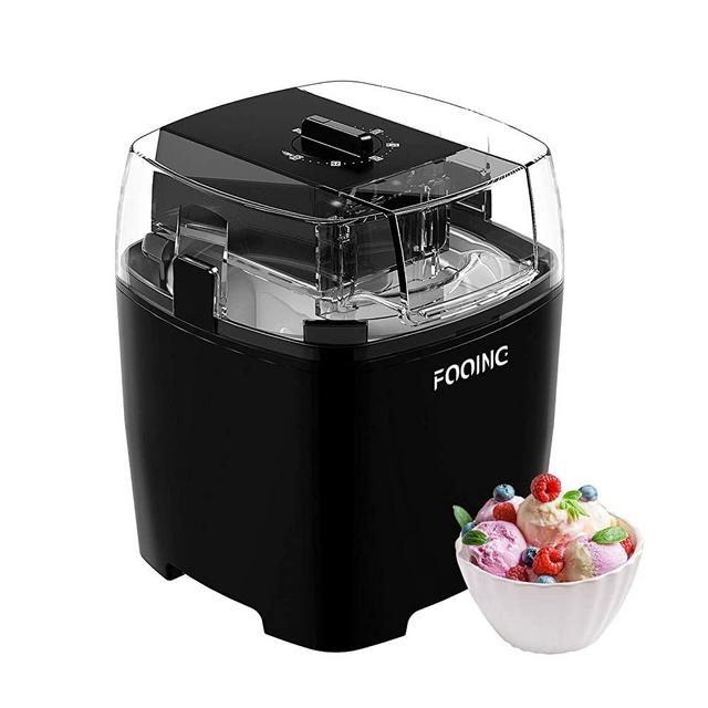 FOOING Ice Cream Makers Countertop, Homemade Ice Cream Machine, 1.5 Quart Gelato Sorbet Maker Frozen Yogurt Machine for Kids Home (Black (Limited Edition))