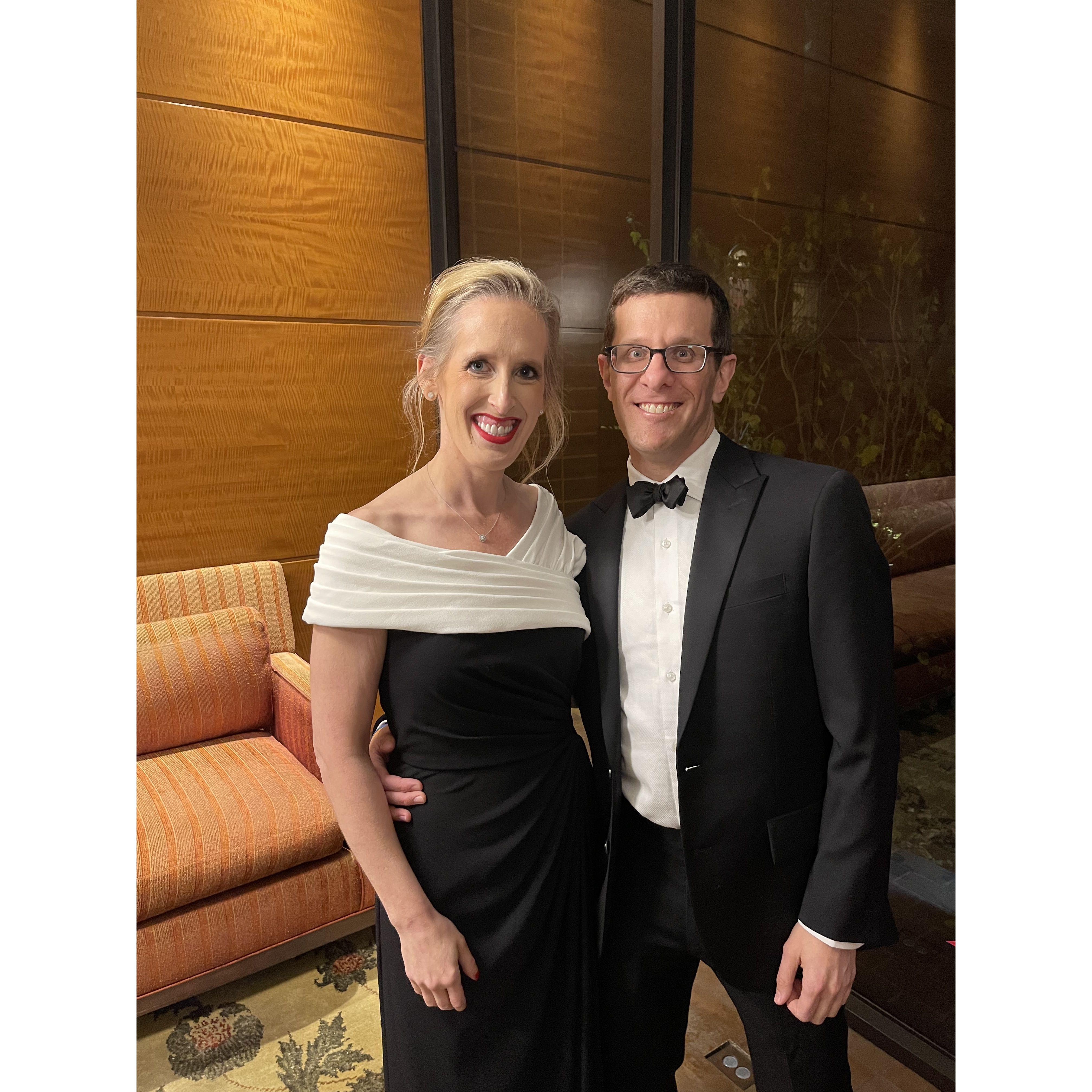 All glammed up for a fun black tie party . . .