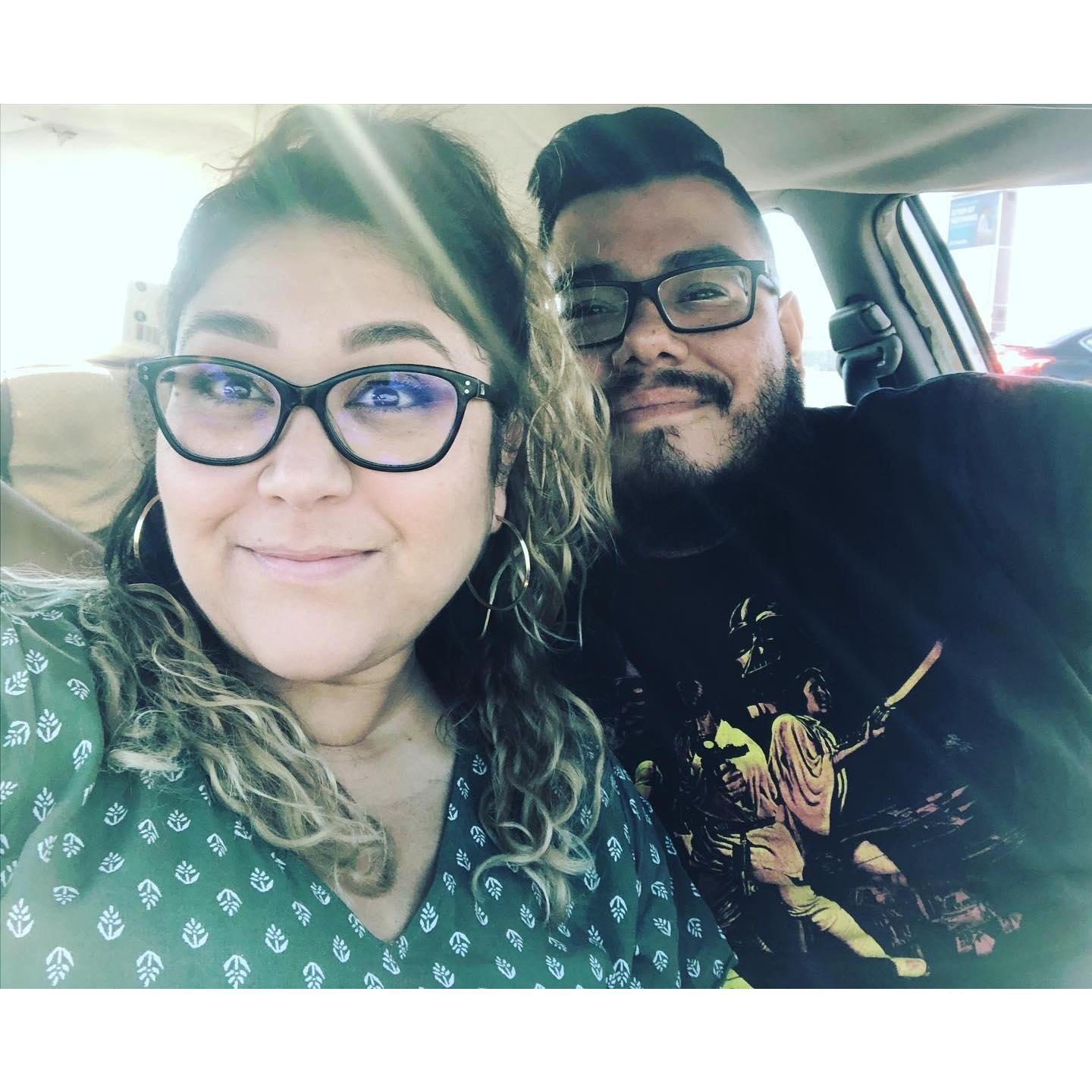 Picking up our wedding licence together.