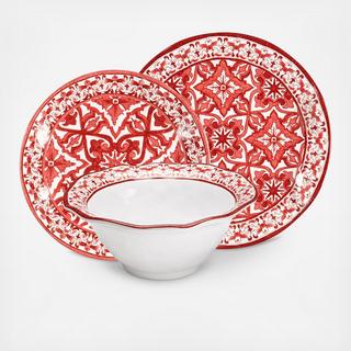 Roja Talavera 12-Piece Melamine Dinnerware Set, Service for 4