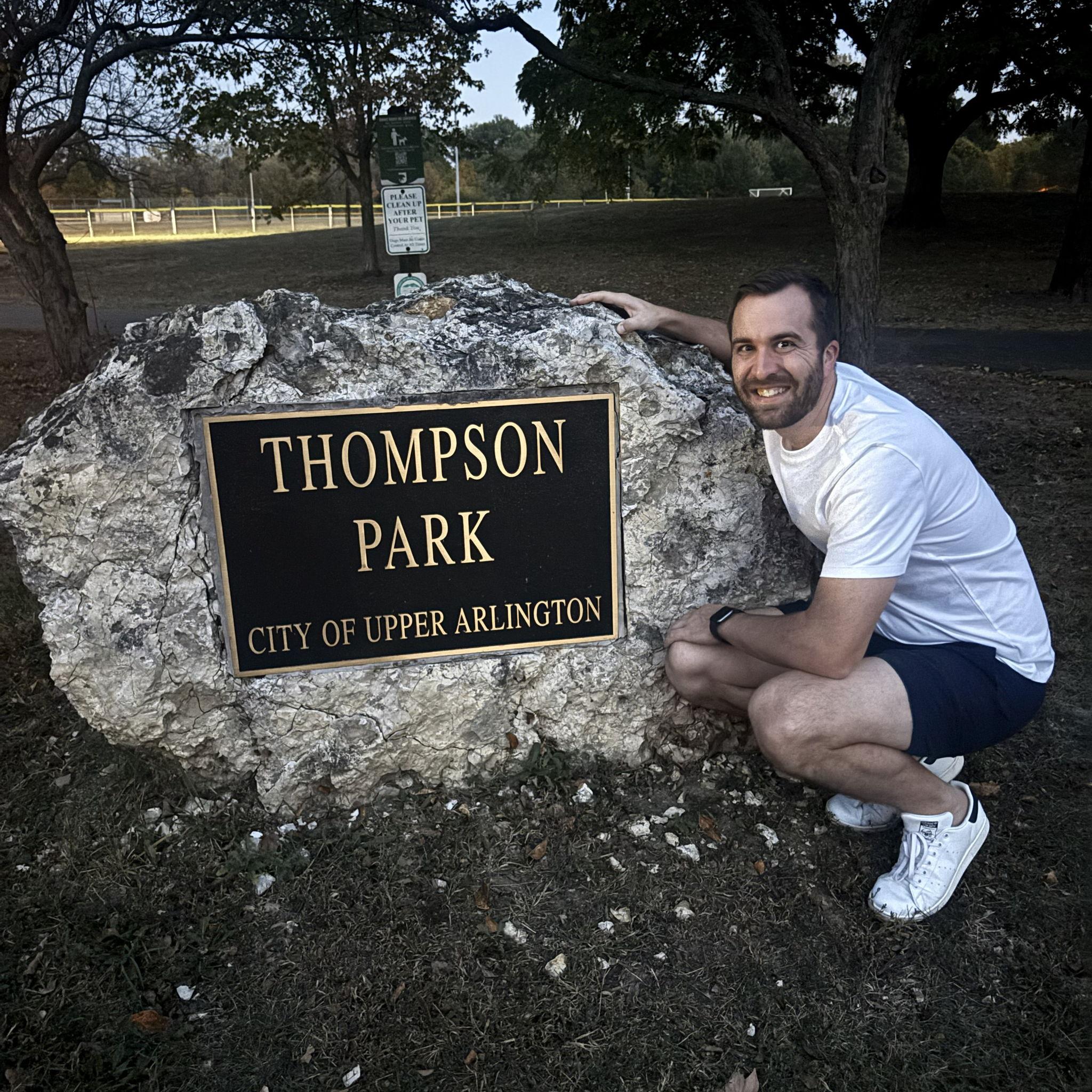 Showing Brian my Grandpa's park - Where I grew up playing sports. <3