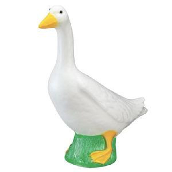 Fox Valley Traders Official Gaggleville 23" Large White Goose, Plastic Garden Décor, Vibrant and Clean Painted Goose Feet - Indoor or Outdoor Decorative Figurine for Garden, Patio, or Entryway Accent
