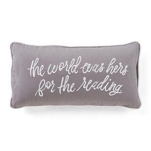 kate spade new york The World was Hers for the Reading Embroidered Pillow
