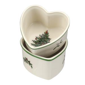 Spode Christmas Tree 3.5 Inch Heart Ramekins Set of 2