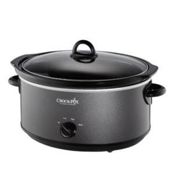 Crock-Pot 7-Quart Manual Slow Cooker, Family Size Serves 8+ People or Fits 6-lb Roast, Removable Stoneware with Warming Setting, Dishwasher Safe for Easy Cleanup, Charcoal
