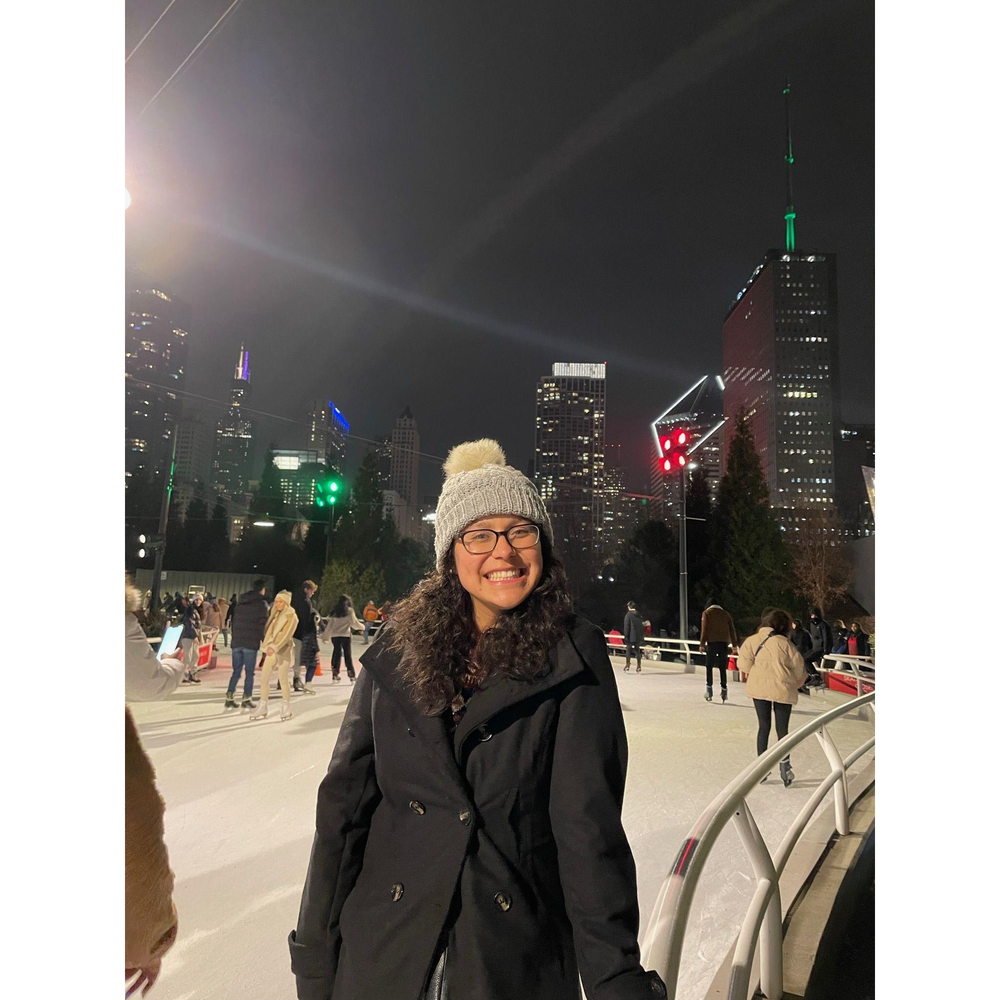 Ice skating in Chicago