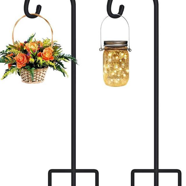 FEED GARDEN Adjustable 32 Inch Small Shepherd Hooks for Outdoor, Garden Hooks for Lanterns, Shepard Hooks for Hanging Plants, Bird Feeders, Solar Lights, Mason Jars, Weddings Decor,2 Pack