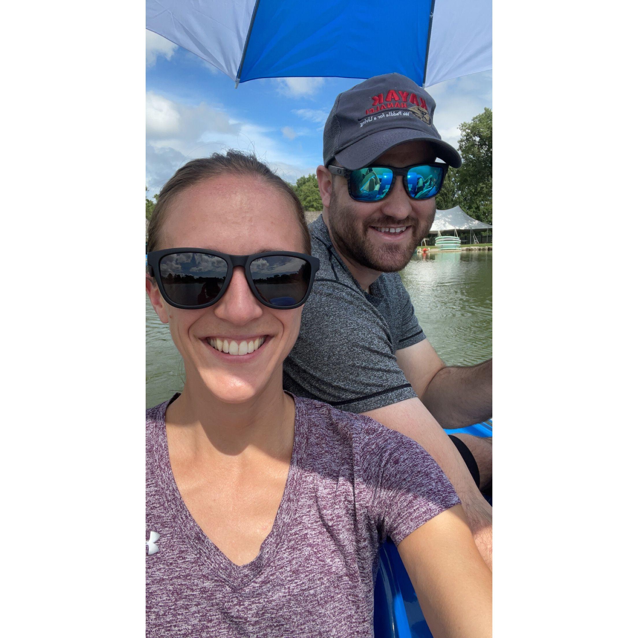 Brian was an excellent umbrella holder for the paddle boats in Forest Park!