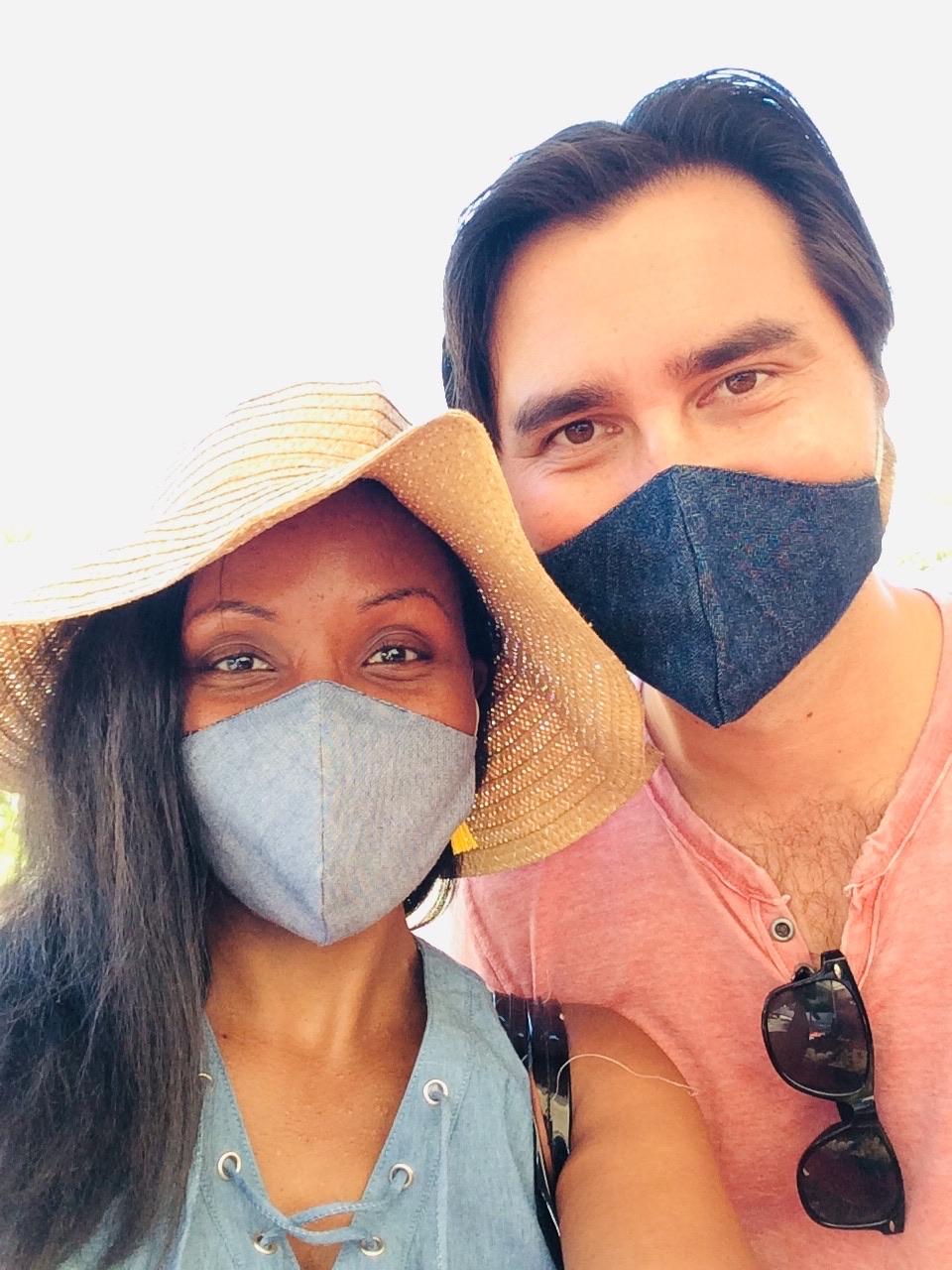 My sister Clarissa made these masks for us💛