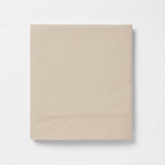 Queen 300 Thread Count Ultra Soft Flat Sheet True Khaki - Threshold™