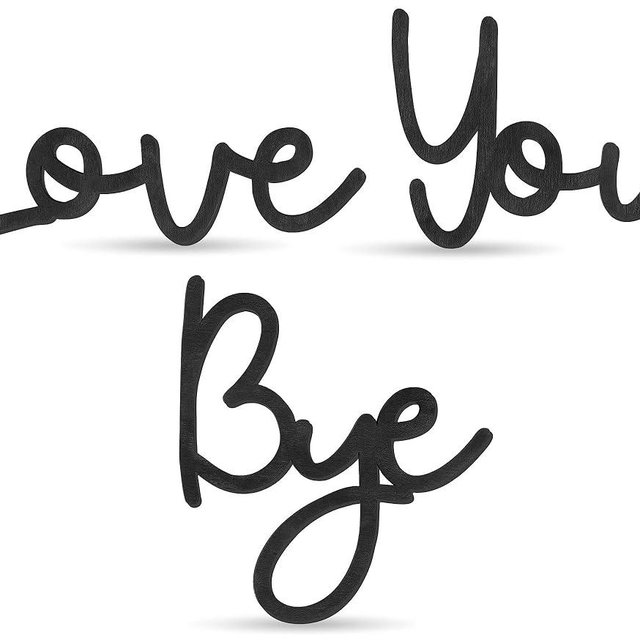 Fttoyoly Love You Bye Sign Above Door, Love You Bye Wooden Wall Decor Farmhouse Boho Home Decor Heartfelt Message for Your Family Lovers Wall Art Gifts Hallway Entryway