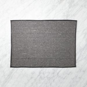Franci Faux Leather Trim Black and White Placemat