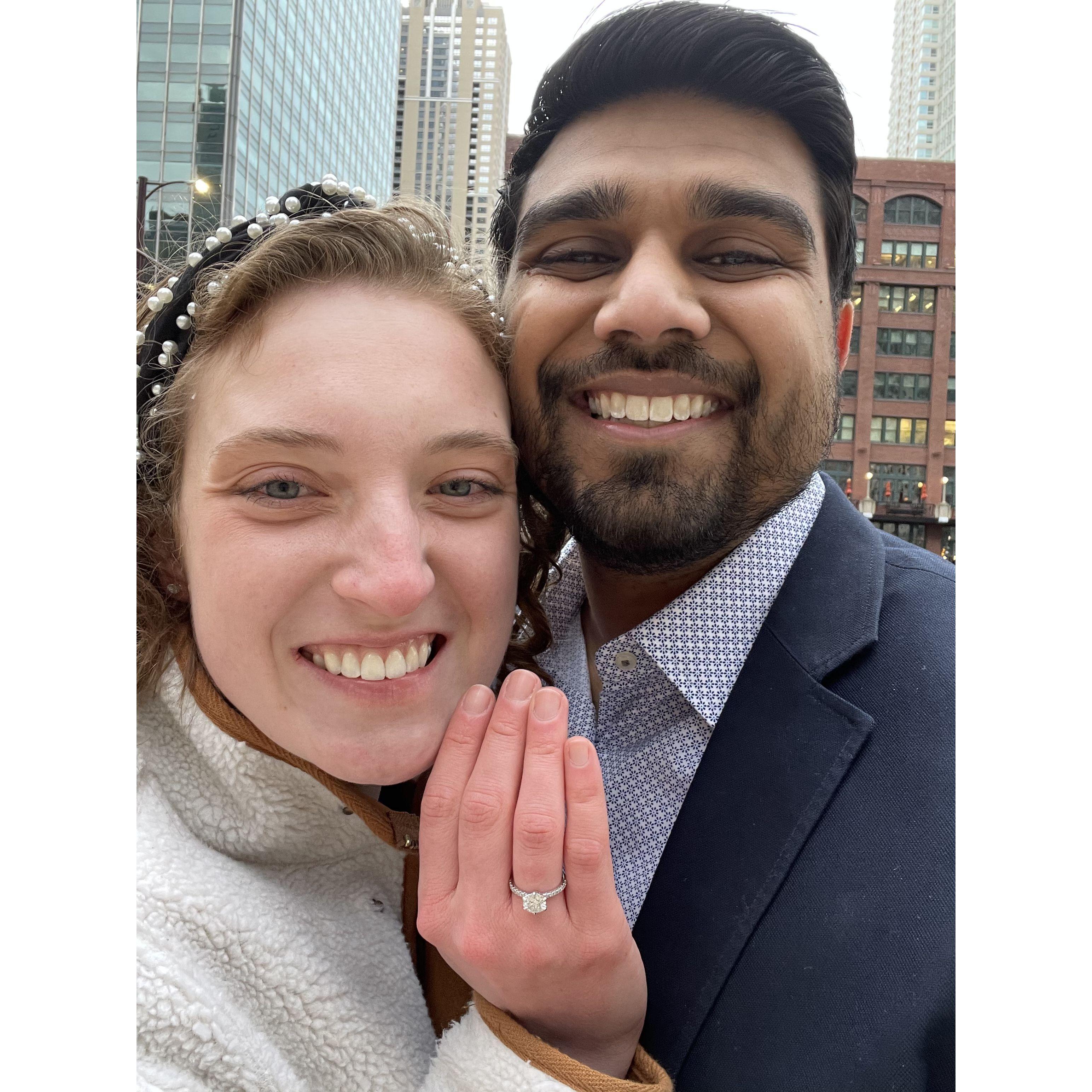 Proposal at Chicago's River Walk