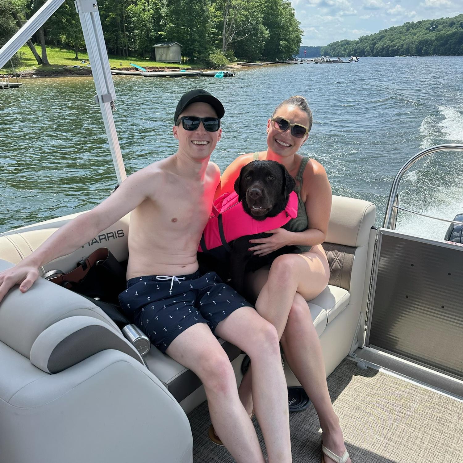 Mousse’s first time on a boat—to say she loves swimming is an understatement!