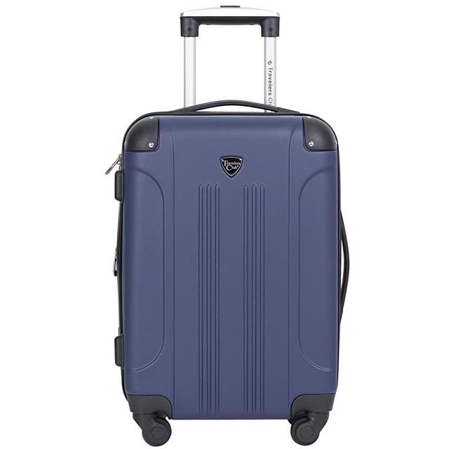 Travelers Club Chicago Hardside Expandable Spinner Luggage, Blue, Carry-On 20-Inch