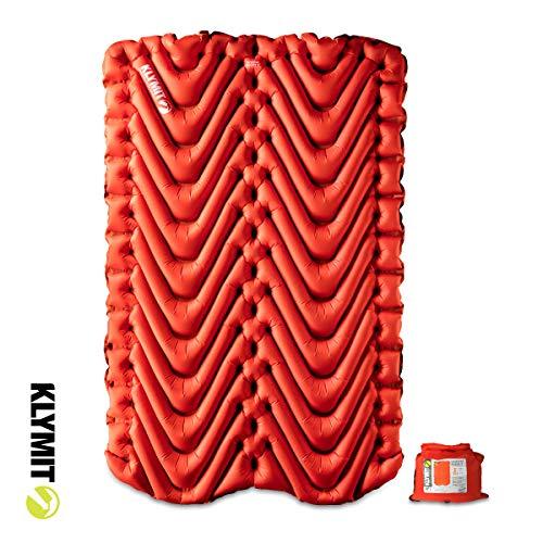 KLYMIT Double V Sleeping Pad, 2 Person, Double Wide (47 inches), Lightweight Comfort for Car Camping, Two Person Tents, Travel, and Backpacking