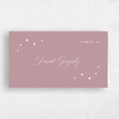 Dusty Rose, Pink Wedding Place Card - Emery