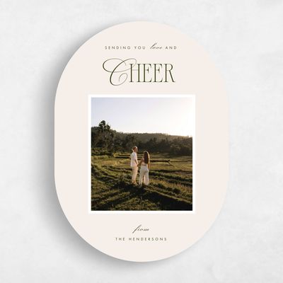 Beige Oval Holiday Card - Giles