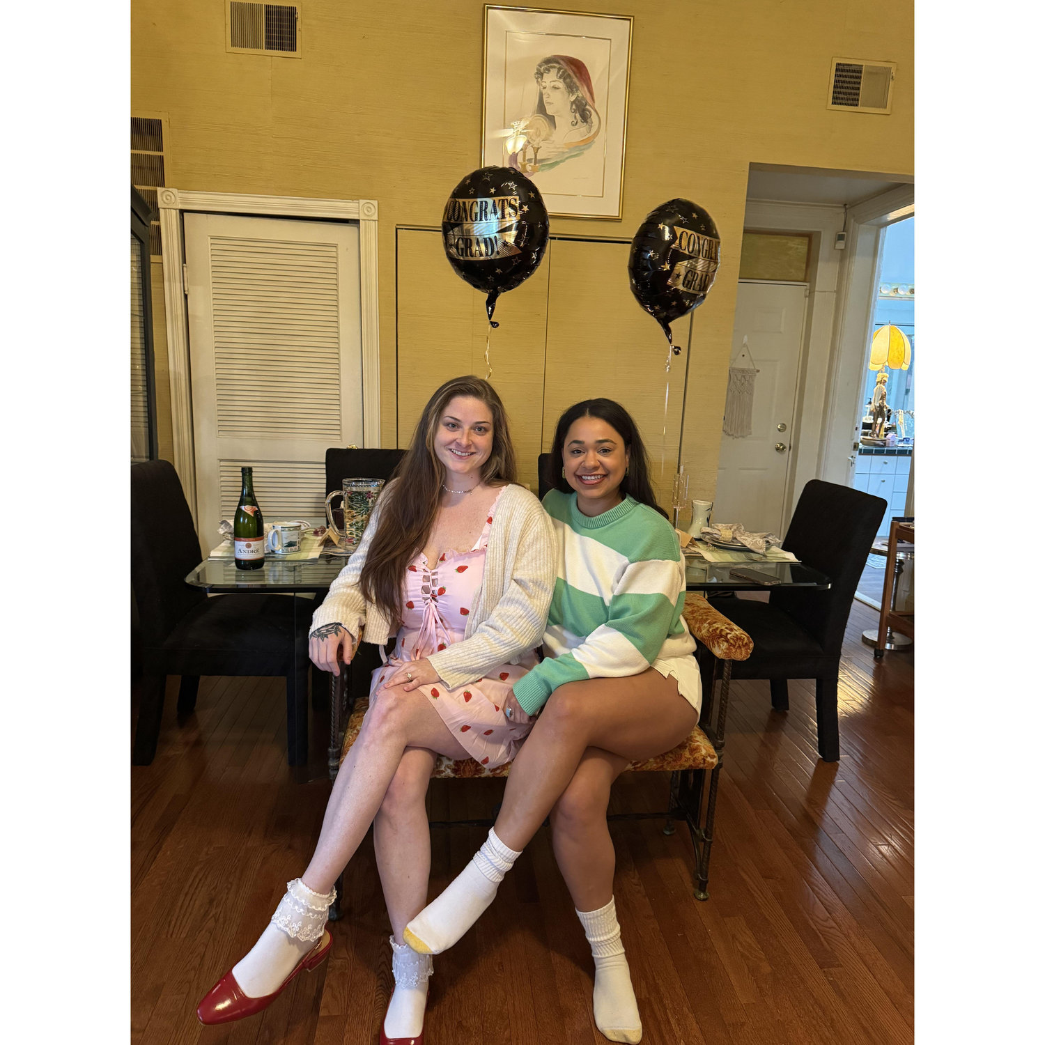 Me and Aris joint surprise graduation celebration hosted by Mollie on May 4th, 2025