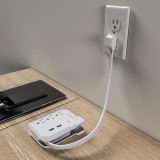 3 Outlet Dual USB Travel Surge Protection Strip, Set of 2