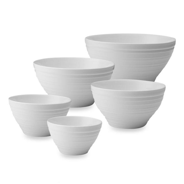 Mikasa® Swirl 5-Piece Stacking Bowl Set in White