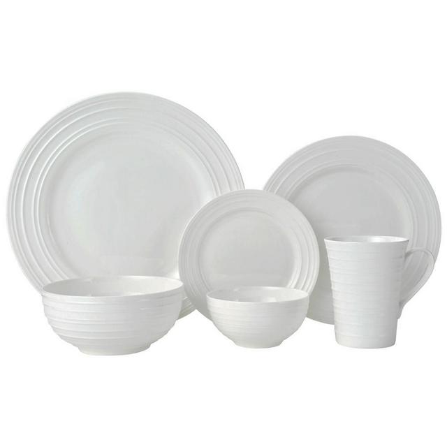 Swirl Bone 36 Piece Dinnerware Set, Service for 6
