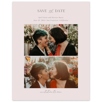 Pink Wedding Digital Save the Date - Ashbey Multiphoto