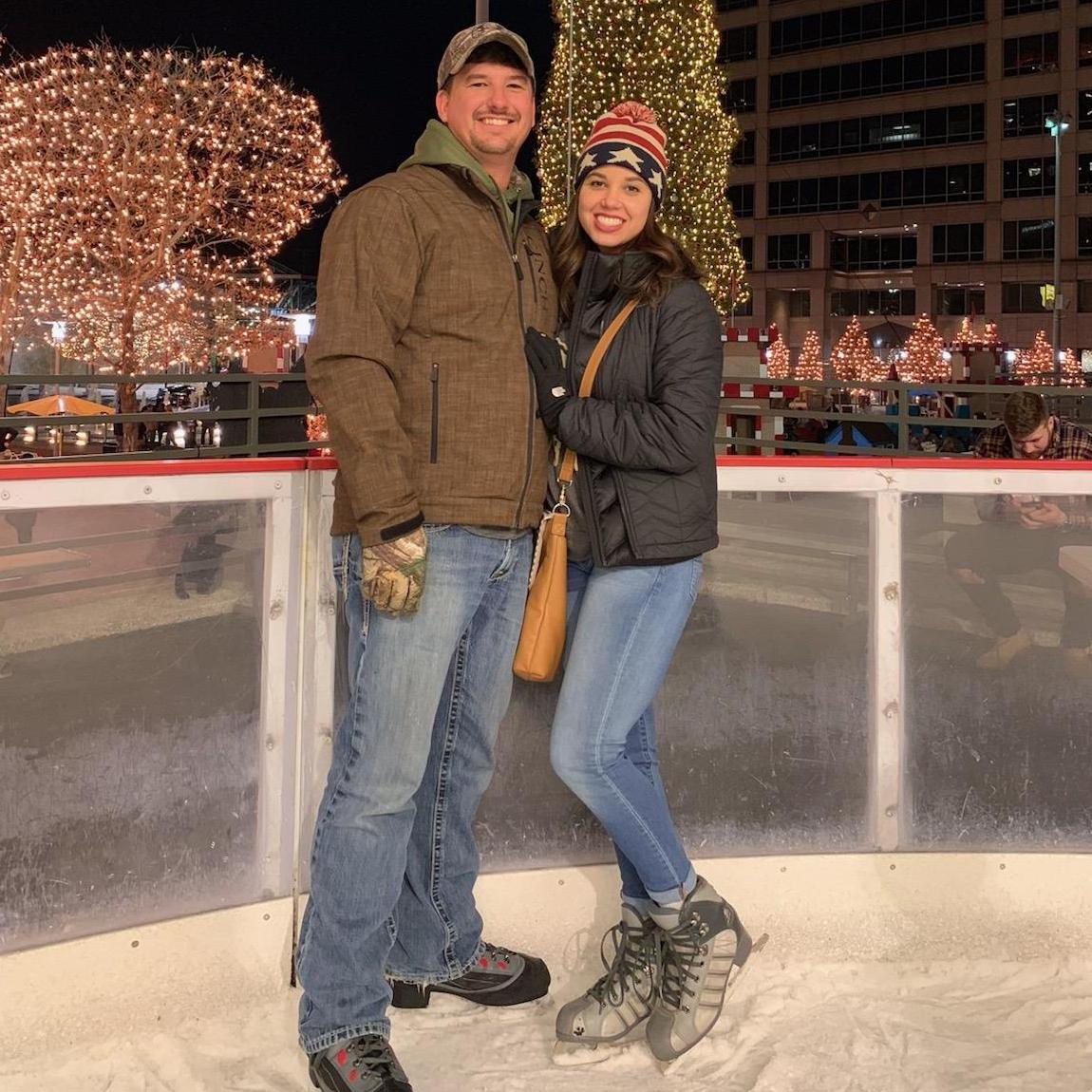 Our first ice skating adventure at Crown Center in Kansas City.