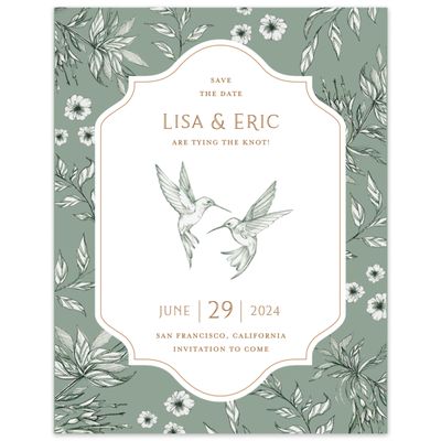 Sage, Green Wedding Digital Save the Date - Brenton Portrait