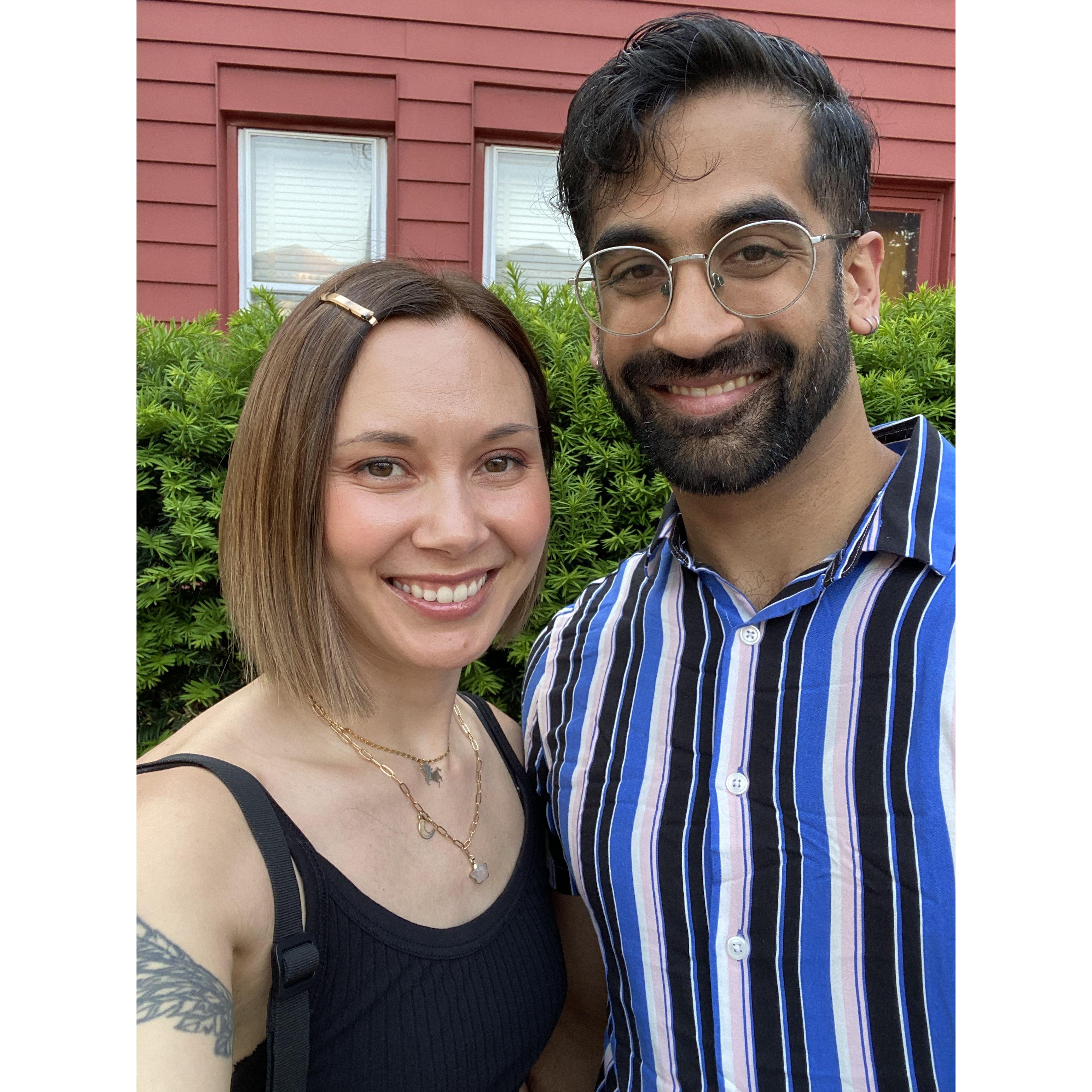 The time Caitlin convinced Suraj to grow out his beard.