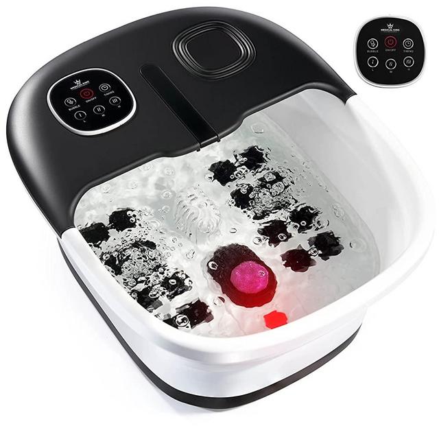 Foot Spa with Heat and Massage and Jets Includes A Remote Control A Pumice Stone Collapsible Foot Spa Massager with Heat and Massage Bubbles and Vibration